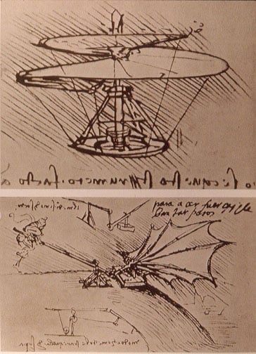 Leonardo Da Vinci’s flying machine design