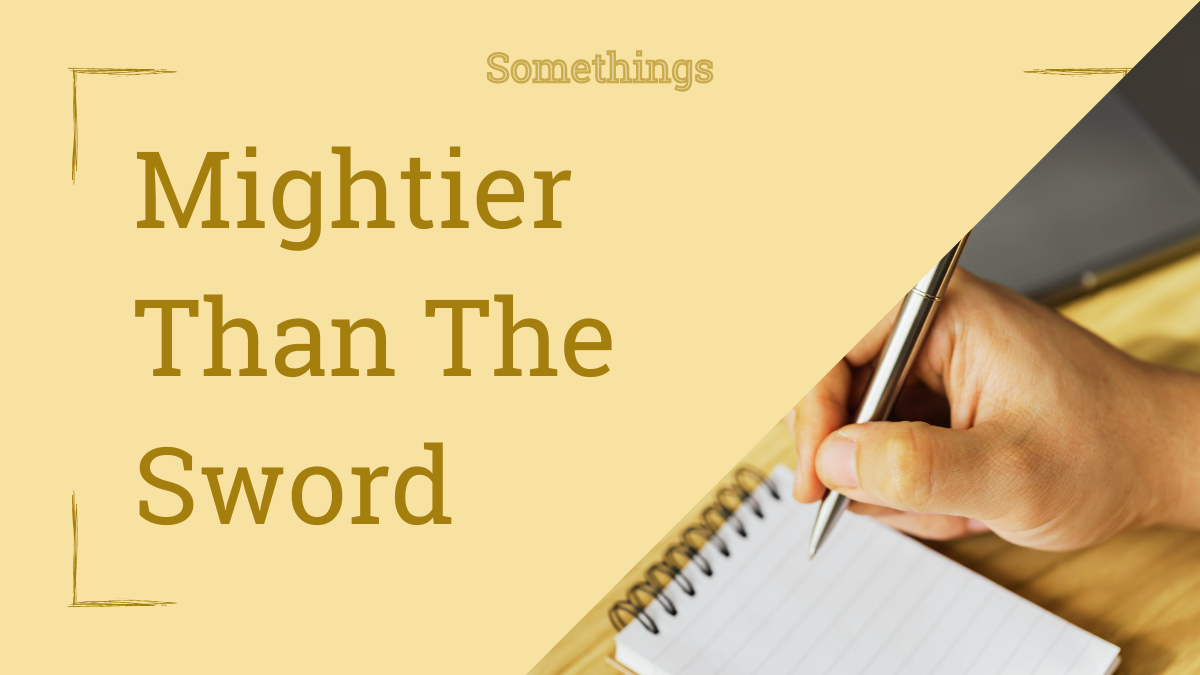 The title of the post with a right-triangle cutout on the right. The cutout is a photo of hand writing on a notepad.